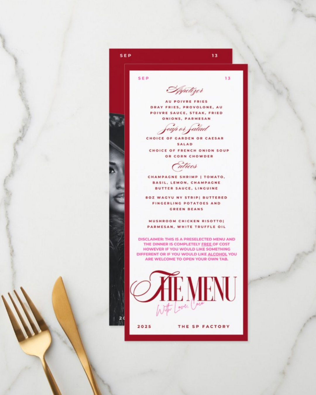 Custom Event Menu Template (Editable in Canva- Instant Download)